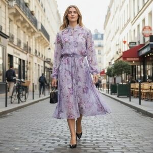 Rare Vintage Semi-sheer Floral Dress